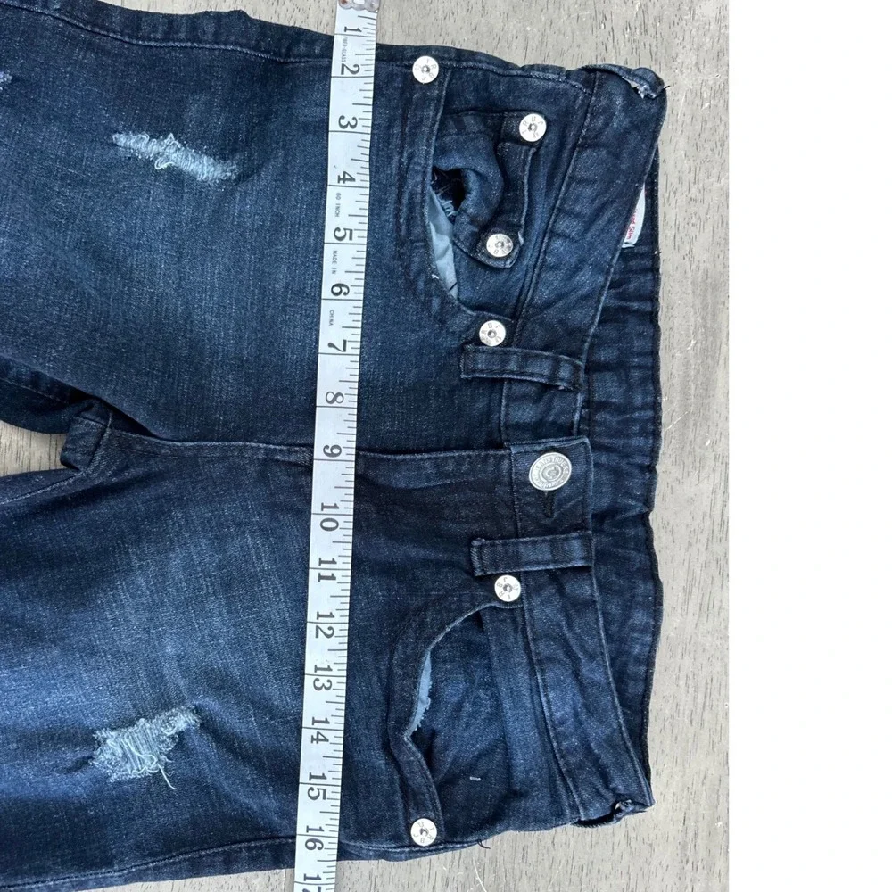 True Religion Boys Relaxed Slim Distressed Dark Wash Denim Jeans Size 16